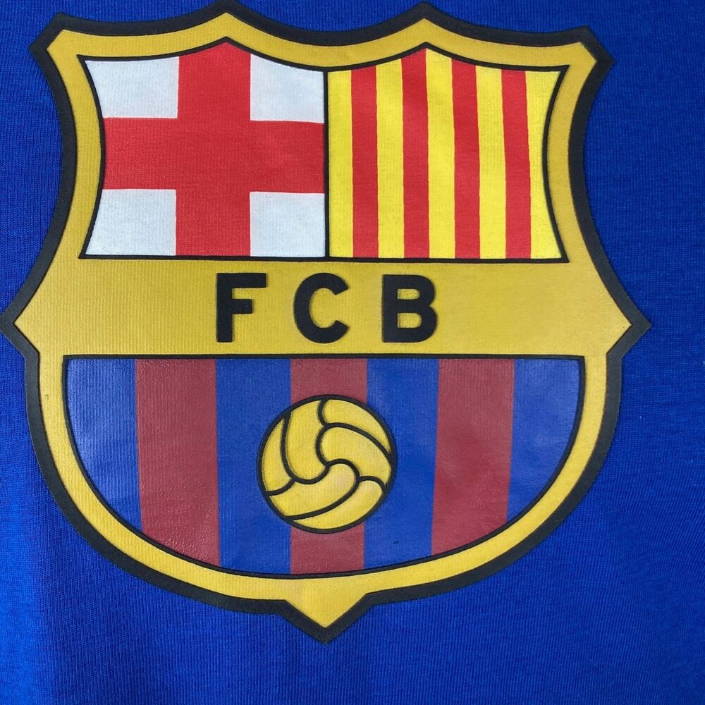 FC Barcelona T-Shirt Men’s Large Blue Força Barça Soccer Futbol Graphic NWT - Picture 13 of 13